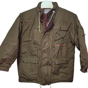 Vintage Sears The Men's Store Parka Coat Jacket hidden hood full zip XL